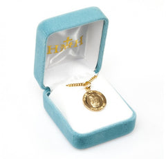 0.8" Patron Saint Anthony Round Gold Over Sterling Silver Medal