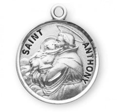 0.9" St. Anthony Round Sterling Silver Medal