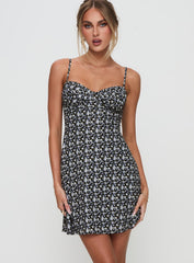 Draven Mini Dress Black Multi
