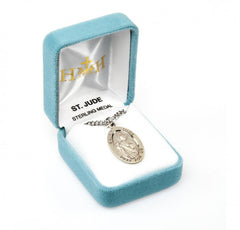 1.1" Patron Saint Jude Oval Sterling Silver Medal