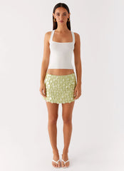 Movie Star Mini Skirt - Lime Green