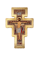 8 3/4" San Damiano Cross with Gold Border