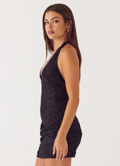 Axton Lace Mini Dress - Black