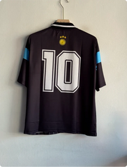 ARGENTINA LA-ALBICELESTE 10 BLACK KIT FIVESLEEVE POLO PREMIUM