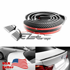 Carbon Fiber Black Rubber Rear Roof Trunk Spoiler Wing 5ft/60"