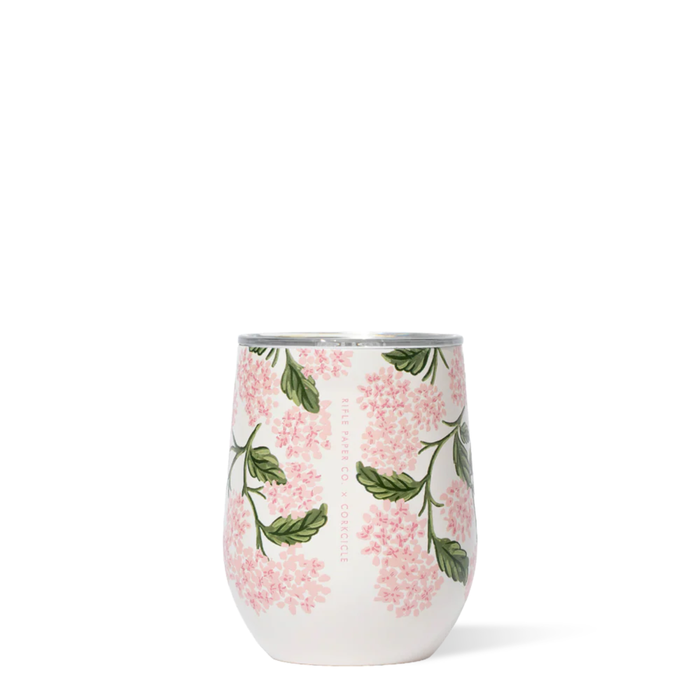 Corkcicle 12oz. Stemless - Pink Hydrangea