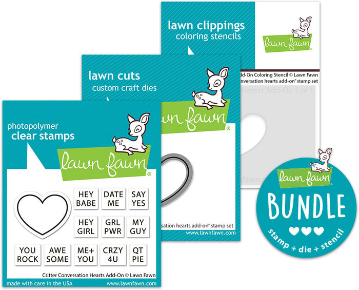 critter conversation hearts add-on (stamp+die+coloring stencil bundle)
