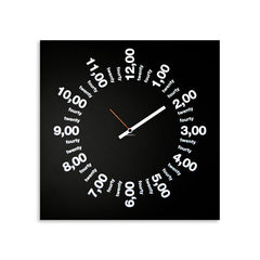 Design Object - Only Hours Black Wall Clock - Made in Italy - Time for a Clock