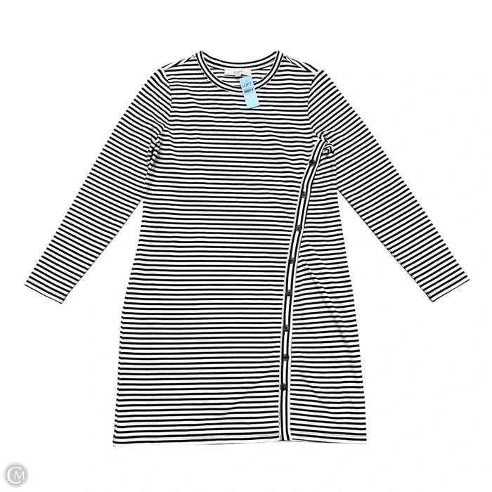 Dress Casual Midi By Loft In Black & White, Size: Mp