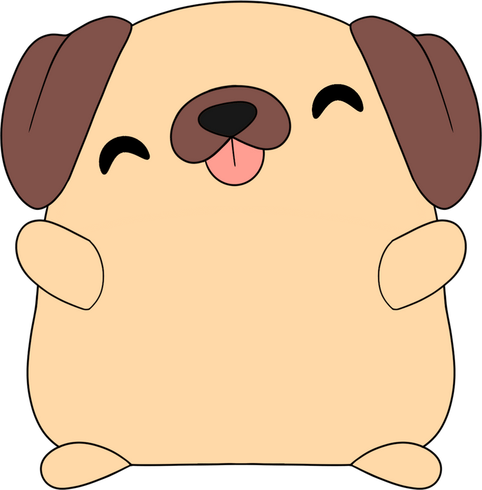 Dude Dans Pug Blep Stickie (6in)