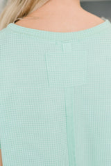 Foundation First Waffle Knit Relaxed Tee in Mint – alternate view 4