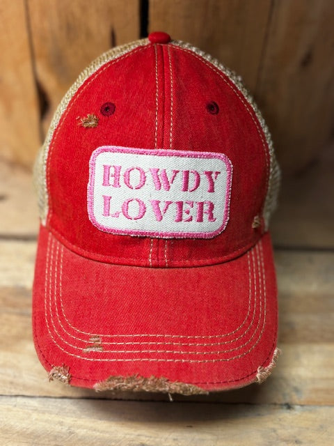 Howdy Lover distressed Trucker Hat