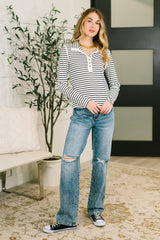 I Know What I Want Long Sleeve Henley Top- 8/27/2026 – form-fitting ribbed knit with high-stretch fabric – alternate view 3