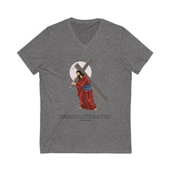 Jesus Christ - Blessed are the persecuted Unisex V-Neck