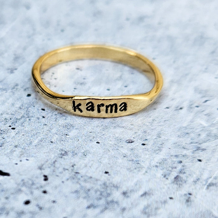 KARMA Dainty Gold or Silver Ring Salt and Sparkle