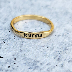 KARMA Dainty Gold or Silver Ring Salt and Sparkle