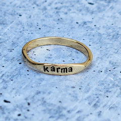 KARMA Dainty Gold or Silver Ring Salt and Sparkle
