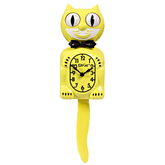 Kit-Cat Klock Majestic Yellow Gentlemen with Black Bow Tie - Made in U.S - Time for a Clock