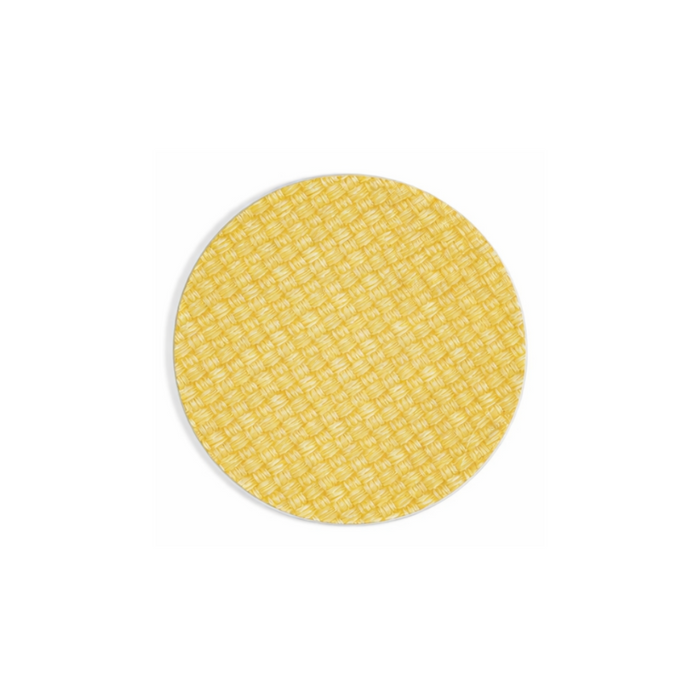 Large Circle Rattan Weave Glass Platter