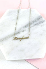 Maryland Script Necklace