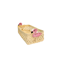 Mini Flamingos Rectangular Basket