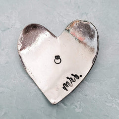MRS Pewter Heart Shaped Trinket Dish Salt and Sparkle