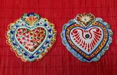 Ornament Love Heart 5x5 in Flat Set of 2 MultiColors