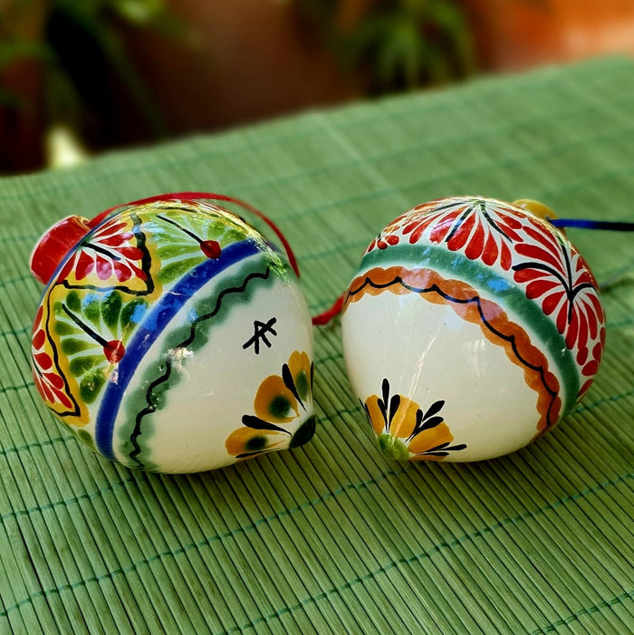 Ornament Sphere 3D Shape Set of 2 MultiColors