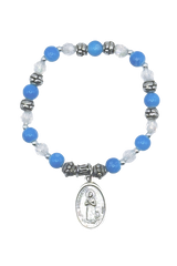 Our Lady of Lourdes Italian Beaded Charm Bracelet