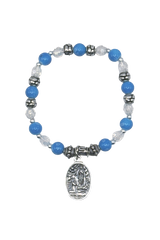 Our Lady of Lourdes Italian Beaded Charm Bracelet