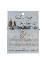 Our Lady of Lourdes Italian Beaded Charm Bracelet