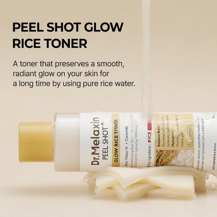 Dr. Melaxin Peel Shot Glow White Rice Toner Nudie Glow Australia