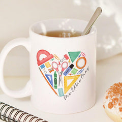 Teacher Cup for End of Year Gift - Personalized Teacher Mug from Child - Teacher Coffee Cup from Student - Preschool Heart Teacher Mug