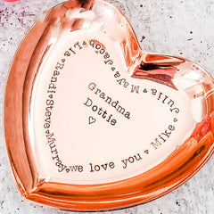 Personalized Heart Trinket Dish for Grandma Salt and Sparkle