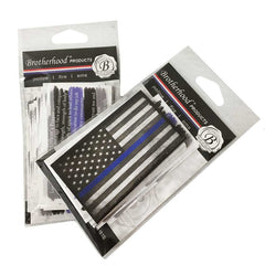 Police Officer's Prayer Cards With A Thin Blue Line American Flag