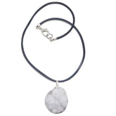 Quartz Clear Necklace Raw White Cluster Sparkling Stone Chunky Leather
