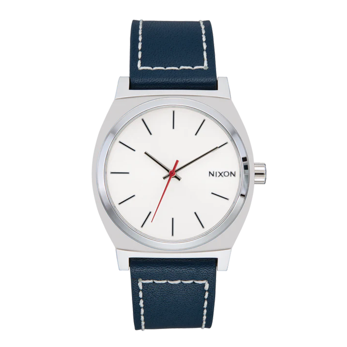 Reloj Time Teller Leather Silver Cloud Indigo