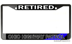 Retired Ohio State Highway Patrol License Plate Frame Chrome or Black