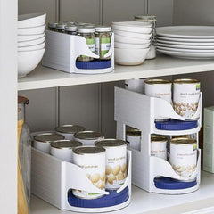 Smart Rotating Rack New Double Roller Rotating Storage Box Organizer