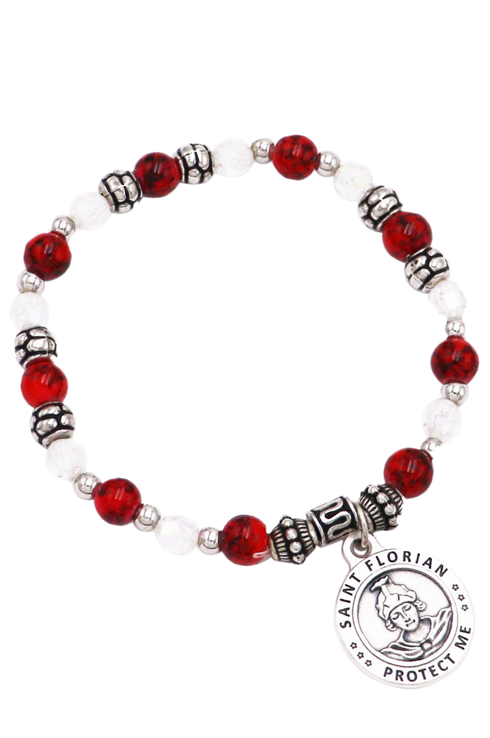 St. Florian Italian Beaded Stretch Bracelet