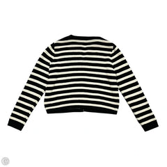 Sweater Cardigan By Aqua In Black & Cream, Size: L