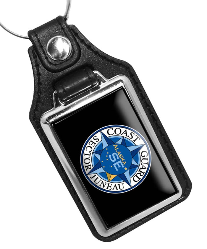 United States Coast Guard Sector Juneau Faux Leather Key Ring