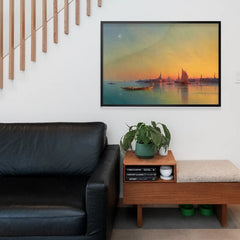 Venice Sunset Print by Ivan Konstantinovich Aivazovsky, fine art poster framed above a living room sofa