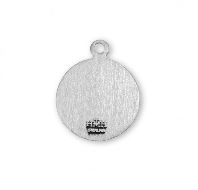 0.8" Patron Saint Anthony Round Sterling Silver Medal
