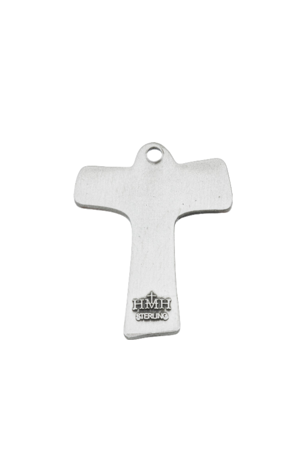 0.8" Saint Francis of Assisi Tau Cross Sterling Silver Medal