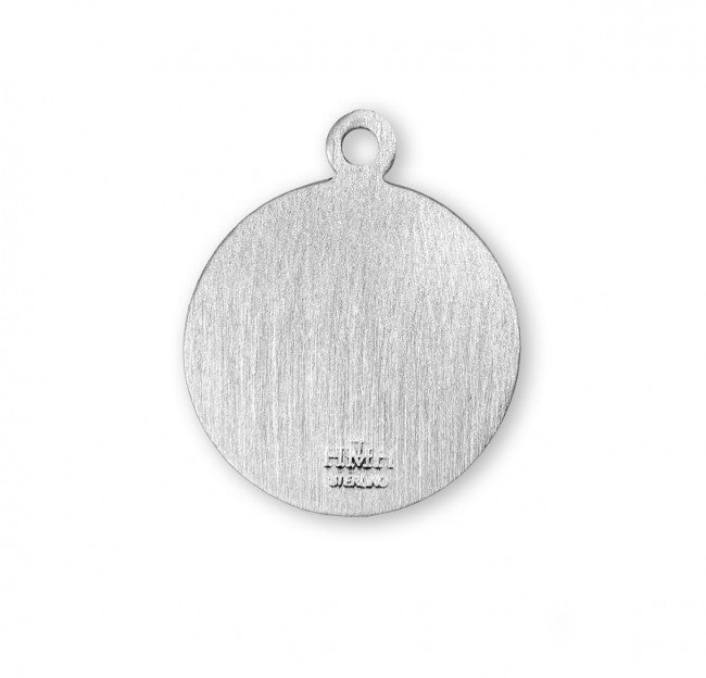 0.9" St. Anthony Round  Sterling Silver Medal
