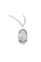 0.9" St. Florian Oval Sterling Silver Medal