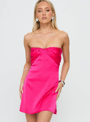 Irena Strapless Mini Dress Hot Pink
