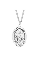 1.1" Patron Saint Jude Oval Sterling Silver Medal