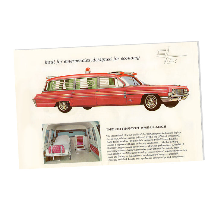 1962 C-B Cotington Ambulance Built for Emergencies 24x36 or 11x17